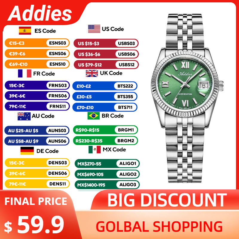 Addies High Quality Luxury Wat - Stainless Bracelet Diver 评论和价格