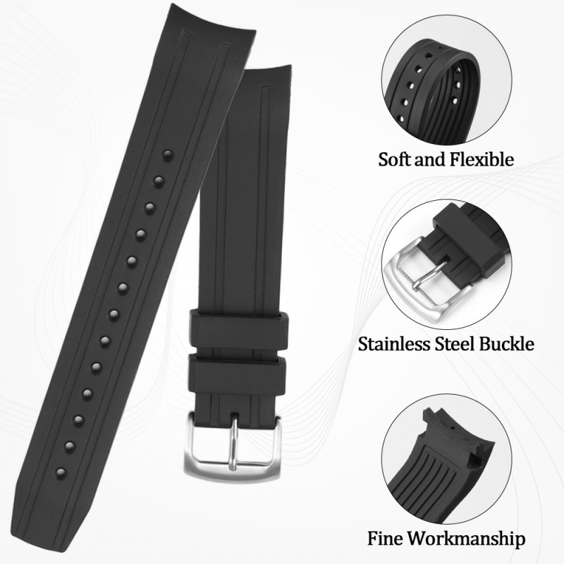 22mm Curved End Silicone Watch - Citizen Watch Promaster 评论和价格