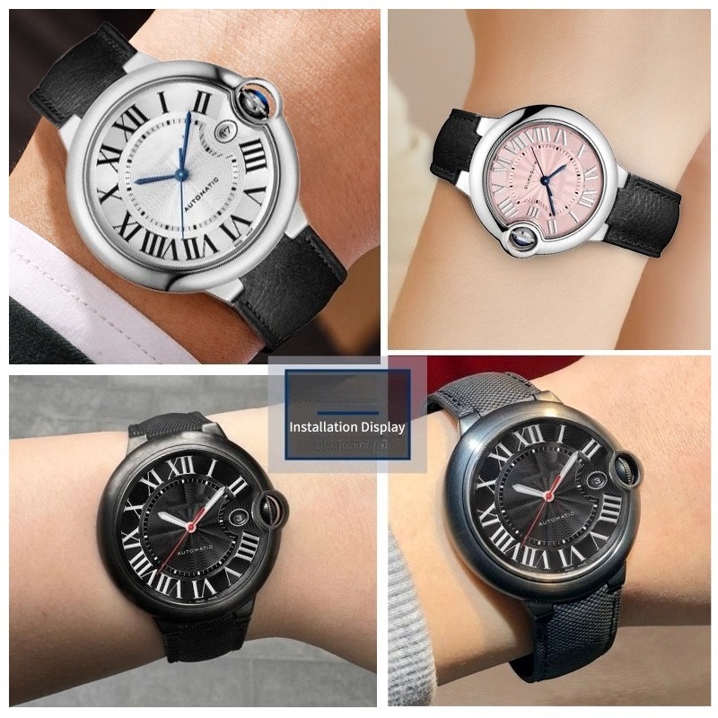 Nylon canvas watchband for BAL - Cartier Watch Ballon Bleu 评论和价格