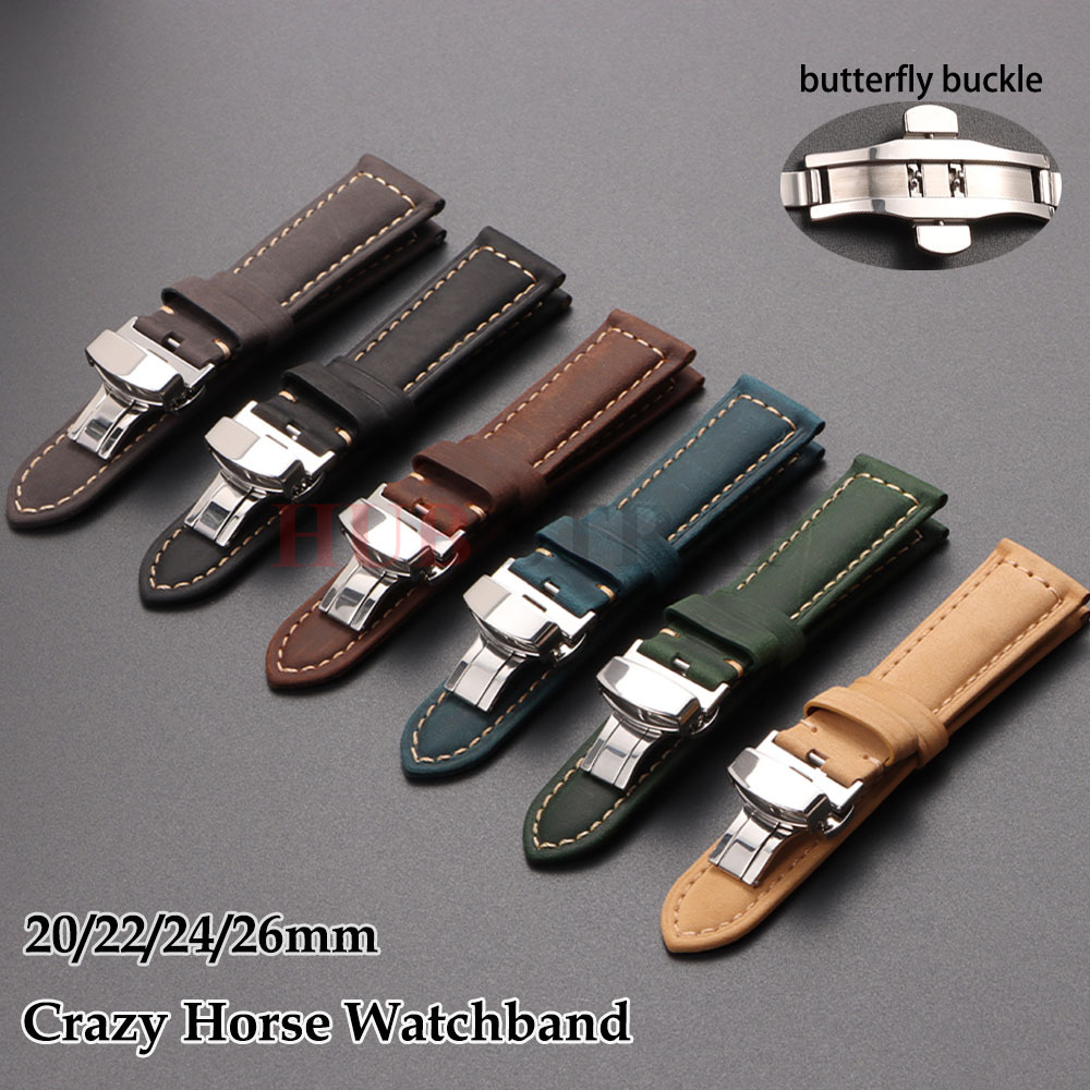 20mm 22mm 24mm 26mm Genuine Ca - Suede Strap Watch 评论和价格